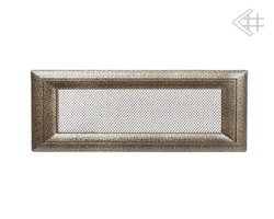 Вентиляционная решетка для камина Kratki 11х24 Оскар черная/латунь 24OCZ