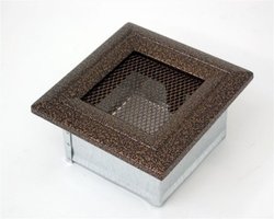 Вентиляционная решетка для камина Kratki 11х11 Оскар черная/медь 11OMI