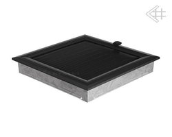 Вентиляционная решетка для камина Kratki 22х22 оскар черная с жалюзи 22OCX