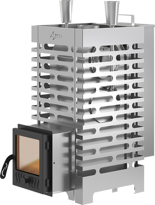 Дровяная печь ASTON 20 INOX стекло Аква