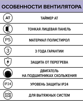 Вытяжка для ванной диаметр 125 мм Auramax A 5 AT фото #5