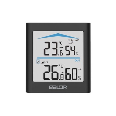Термометр с радиодатчиком BALDR B0135T2H2 (черный)