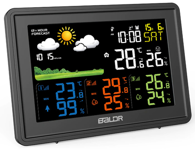 Цифровая метеостанция с радиодатчиком BALDR B0359WST4H4PR (черный)