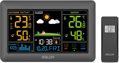 Цифровая метеостанция с радиодатчиком BALDR B0388WST2H2PR-V4-BLACK фото #2