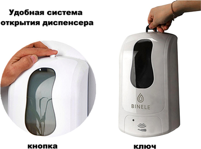 Диспенсер картриджный BINELE eFoam для мыла-пены 1л. (белый) фото #3