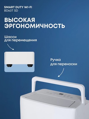 Бытовой осушитель воздуха Ballu Smart Duty Wi-Fi BD60T SD фото #11