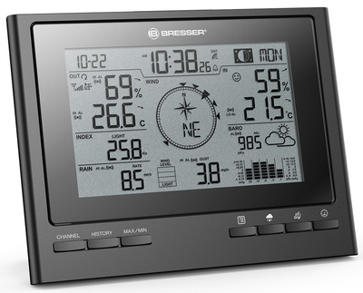 Цифровая метеостанция с радиодатчиком Bresser «7 в 1» ClimateScout Exclusive, черная (77552) фото #4