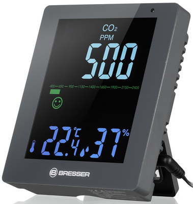 Барометр Bresser Air Quality Smile с датчиком CO2, серый