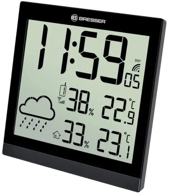 Цифровая метеостанция с радиодатчиком Bresser ClimaTemp JC LCD черная