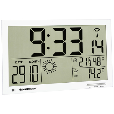 Цифровая метеостанция с радиодатчиком Bresser MyTime Jumbo LCD (белая) (74647)
