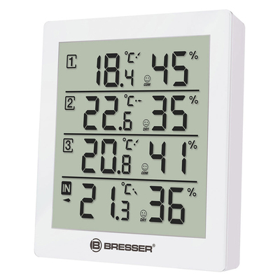 Цифровая метеостанция с радиодатчиком Bresser Temeo Hygro Quadro (белая) (73258)