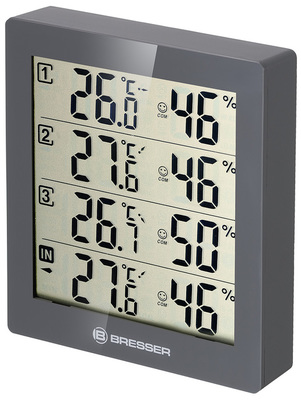 Цифровая метеостанция с радиодатчиком Bresser Temeo Hygro Quadro, серая (75692) фото #2