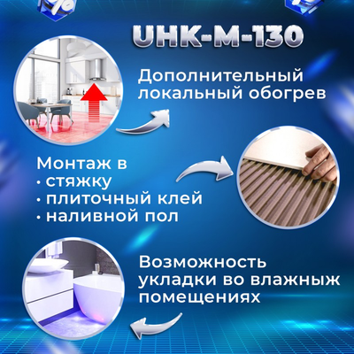 Нагревательный мат Caleo UHK-M-130-2,0 + ТР механич. фото #8