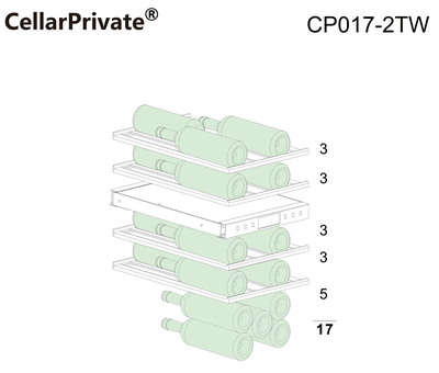 Встраиваемый винный шкаф 12-21 бутылка Cellar Private CP017-2TW фото #11