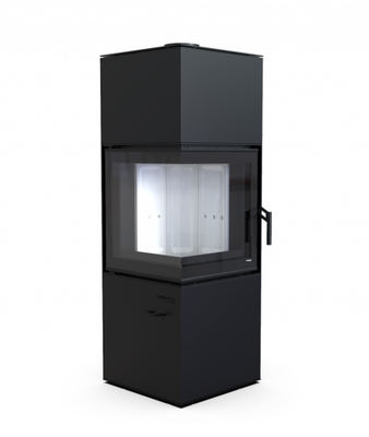 Дровяная печь DEFRO HOME QUADROOM, черная сталь