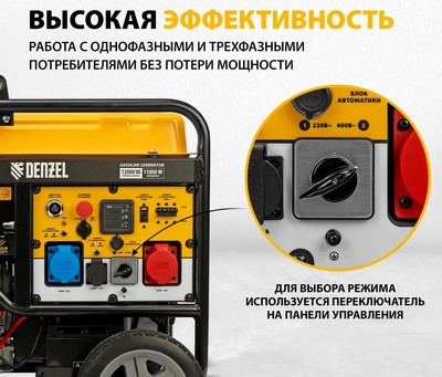 Бензиновый генератор DENZEL PS-120EAD-3 фото #8