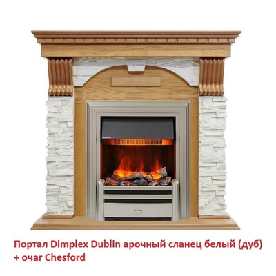 Классический портал для камина Dimplex Dublin арочный сланец белый (Дуб) фото #4