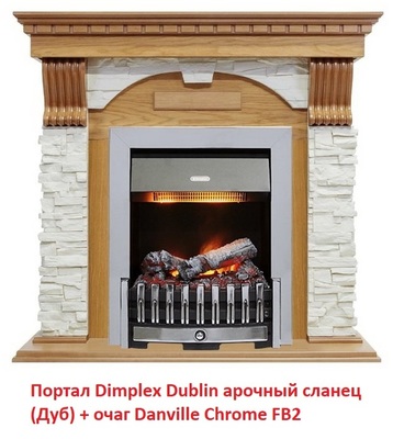 Классический портал для камина Dimplex Dublin арочный сланец белый (Дуб) фото #7