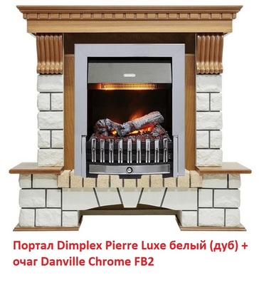 Классический портал для камина Dimplex Pierre Luxe белый (для классика Opti-Myst, Optiflame) фото #6
