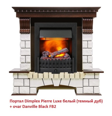 Классический портал для камина Dimplex Pierre Luxe белый (для классика Opti-Myst, Optiflame) фото #15