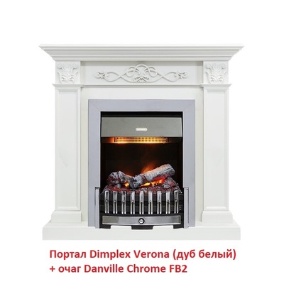 Классический портал для камина Dimplex Verona STD Белый дуб (классика Opti-Myst, Optiflame) фото #3