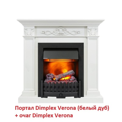 Классический портал для камина Dimplex Verona STD Белый дуб (классика Opti-Myst, Optiflame) фото #7