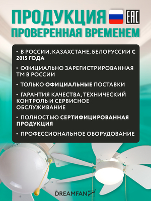 Вентилятор с подсветкой Dreamfan Smart White REG 76 фото #20