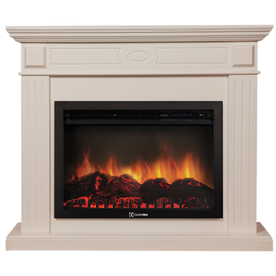Электрокамин с широким очагом 2D Electrolux EFP/P-2520LS с порталом Firelight Bianco 25 беленый дуб