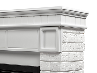 Электрокамин с широким очагом 2D Electrolux EFP/P-3320RLS с порталом Firelight Bricks 30 кирпич белый/белая эмаль фото #3