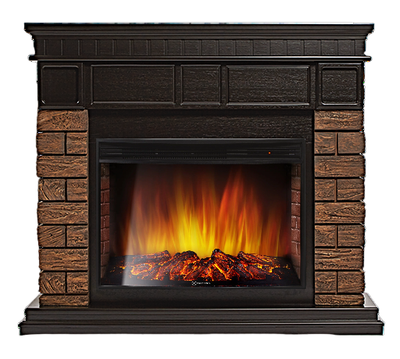 Электрокамин с широким очагом 2D Electrolux EFP/P-3320RLS с порталом Firelight Bricks Wood 30 камень корич., шпон тем. дуб