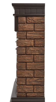 Классический портал для камина Firelight Bricks Wood Classic камень корич., шпон тем. дуб фото #3
