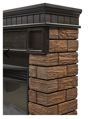 Классический портал для камина Firelight Bricks Wood Classic камень корич., шпон тем. дуб фото #4