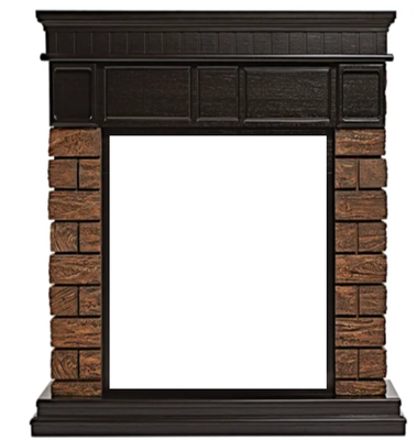 Классический портал для камина Firelight Bricks Wood Classic камень корич., шпон тем. дуб