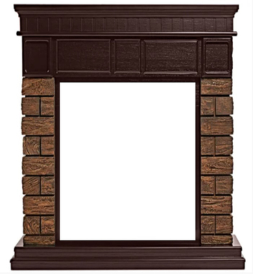Электрокамин с классическим очагом 2D Electrolux EFP/P-1020LS с порталом Firelight Bricks Wood Classic камень коричневый, шпон темный дуб фото #2