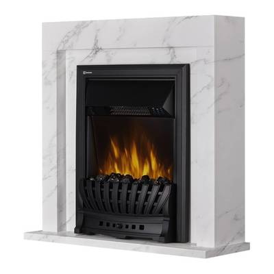 Электрокамин с классическим очагом 2D Electrolux EFP/P-1020LS с порталом Firelight Simple Classic белый мрамор фото #2