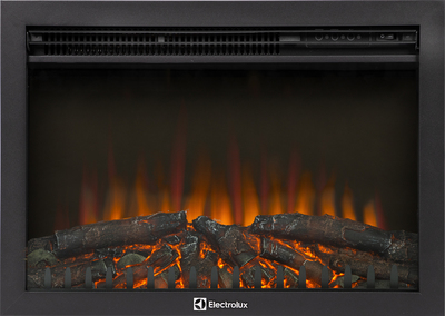 Электрокамин с широким очагом 2D Electrolux EFP/P-2520LS N с порталом Firelight Bianco 25 шпон белёный дуб фото #3