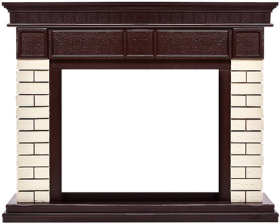 Электрокамин с широким очагом 2D Electrolux EFP/P-2520LS N с порталом Firelight Bricks 25 камень бежевый, шпон темный дуб фото #2