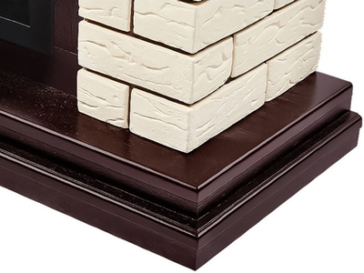 Электрокамин с широким очагом 2D Electrolux EFP/P-2520LS N с порталом Firelight Bricks 25 камень бежевый, шпон темный дуб фото #9