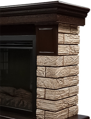 Электрокамин с широким очагом 2D Electrolux EFP/P-2520LS N с порталом Firelight Forte Wood 25 камень коричневый, шпон темный дуб фото #10
