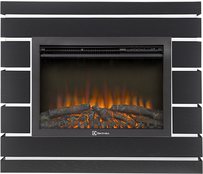 Электрокамин с широким очагом 2D Electrolux EFP/P-2520LS N с порталом Firelight Moderno 25 шпон чёрный дуб