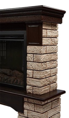 Электрокамин с широким очагом 2D Electrolux EFP/P-2520LS с порталом Firelight Forte Wood 25 камень коричневый, шпон темный дуб фото #3