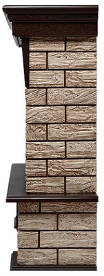 Электрокамин с широким очагом 2D Electrolux EFP/P-2520LS с порталом Firelight Forte Wood 25 камень коричневый, шпон темный дуб фото #4