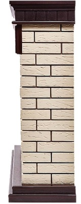 Электрокамин с широким очагом 2D Electrolux EFP/P-3020LS N с порталом Firelight Bricks 30 камень бежевый, шпон темный дуб фото #5