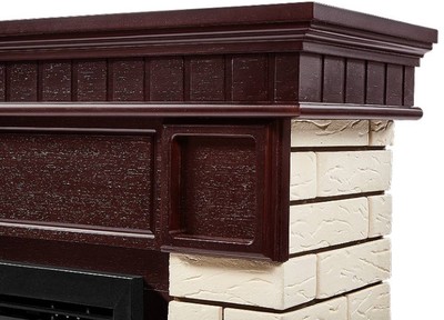 Электрокамин с широким очагом 2D Electrolux EFP/P-3020LS N с порталом Firelight Bricks 30 камень бежевый, шпон темный дуб фото #6