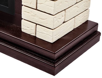 Электрокамин с широким очагом 2D Electrolux EFP/P-3020LS N с порталом Firelight Bricks 30 камень бежевый, шпон темный дуб фото #8