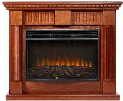 Электрокамин с широким очагом 2D Electrolux EFP/P-3020LS N с порталом Firelight Colonna 30 шпон дуб