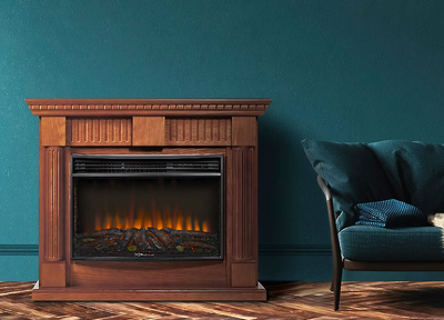 Электрокамин с широким очагом 2D Electrolux EFP/P-3020LS N с порталом Firelight Colonna 30 шпон дуб фото #8