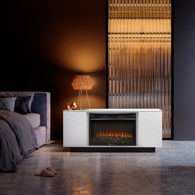 Электрокамин с широким очагом 2D Electrolux EFP/P-3020LS N с порталом Firelight Como 30 белый, черный фото #9