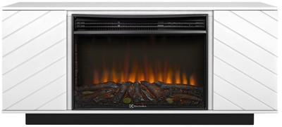 Электрокамин с широким очагом 2D Electrolux EFP/P-3020LS N с порталом Firelight Como 30 белый, черный