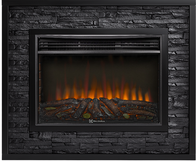 Электрокамин с широким очагом 2D Electrolux EFP/P-3020LS N с порталом Firelight Loft 30 камень черный, черная эмаль